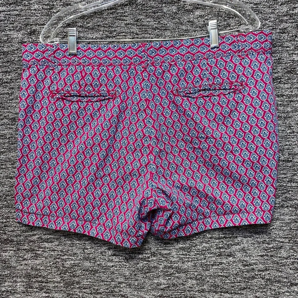 Banana Republic Hampton Fit Chino Shorts Womens 14 Pink Blue Medallion Casual